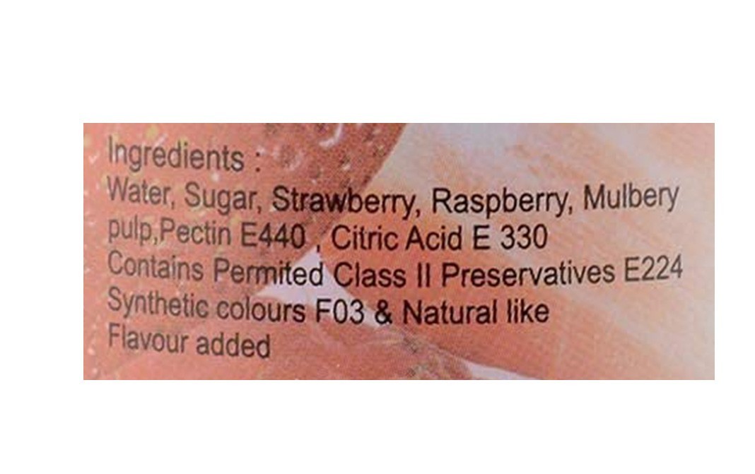 Pure Berry's Three Berries Jam    Glass Jar  400 grams